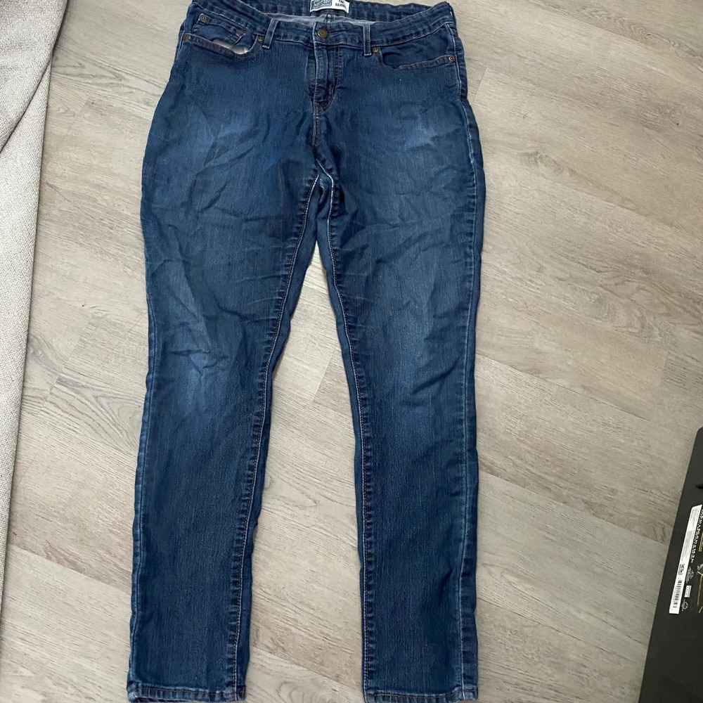 Signature by Levi Strauss & Co The Skinny Jeans Women 14 Long Blue Dark Wash